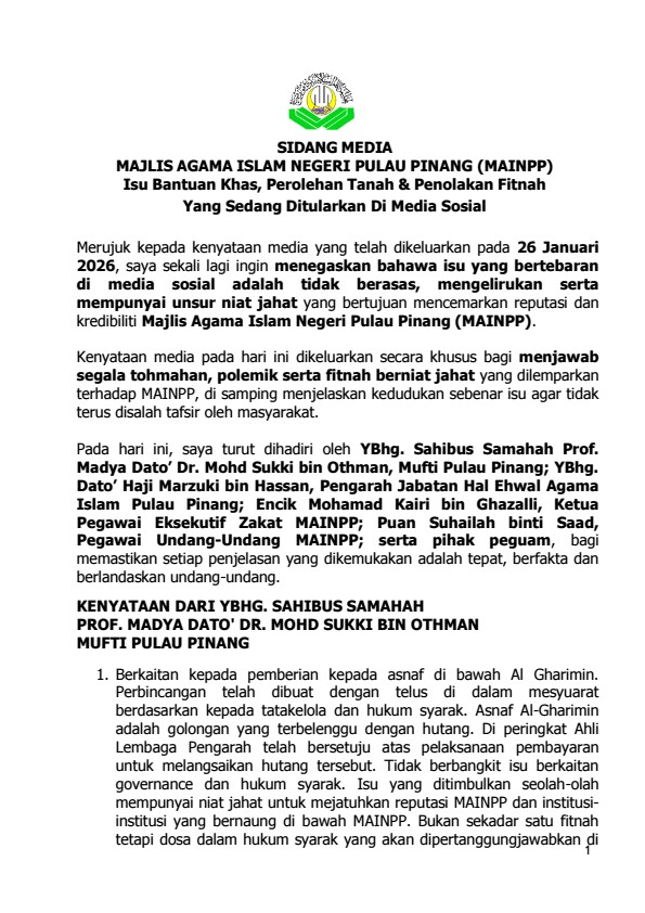 Kenyataan Media MAINPP 29.1.26 conv 0